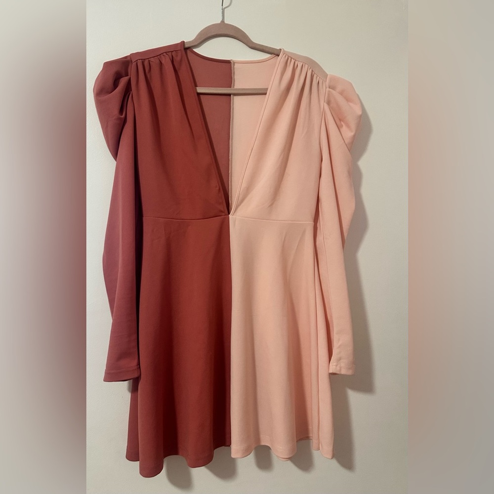 Two-Tone Pink and Red Dress